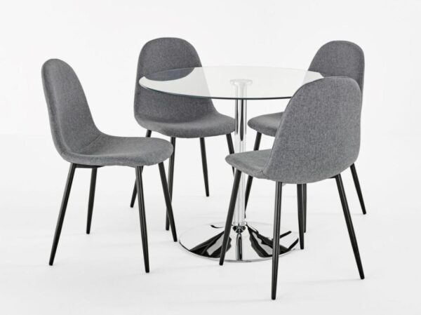 SAVONA ROUND TABLE WITH BARCELONA FABRIC CHAIRS