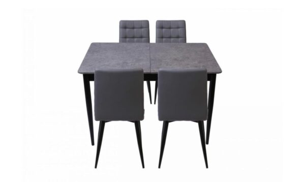 MIAMI CONCRETE EXTENDING TABLE WITH 4 MILAN CHAIRS - Image 3