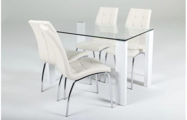 SAVONA TABLE WITH LUGANO WHITE CHAIRS